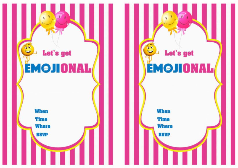 Printable Emoji Party Invitations - Mandy's Party Printables
