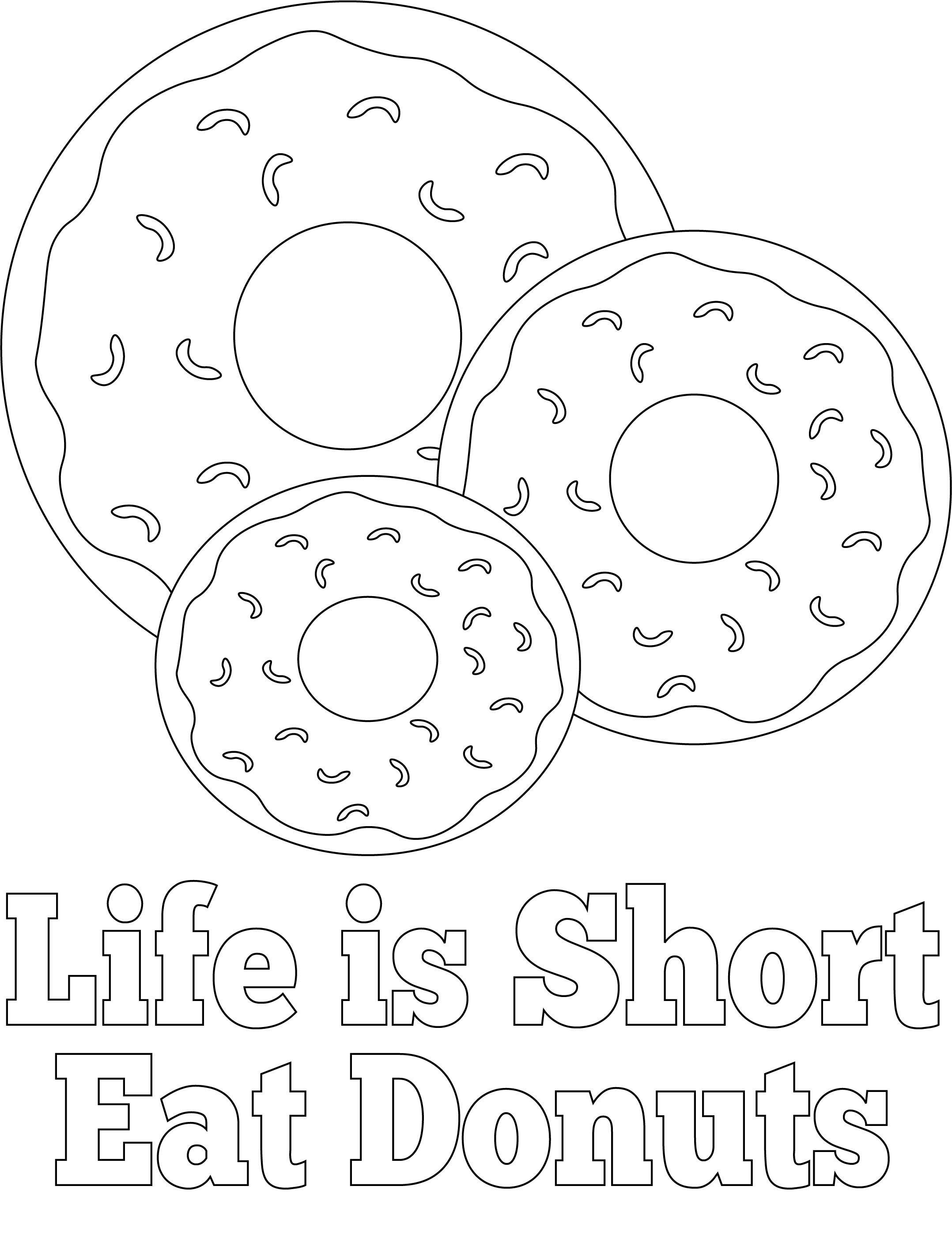 glazed donut coloring page