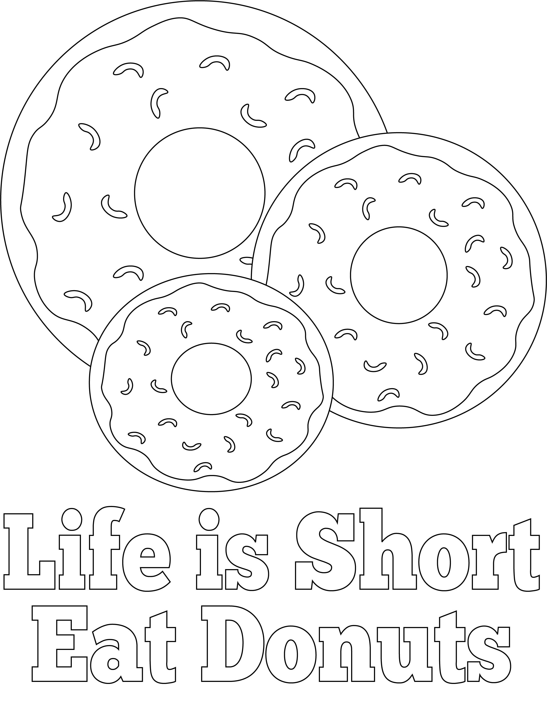 Donut Coloring Pages And Party Sign Mandy s Party Printables