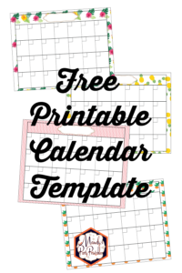 Printable Free Calendar Template - Mandy's Party Printables