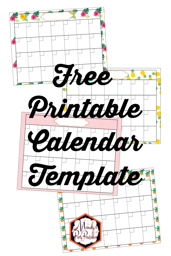 Printable Free Calendar Template Download | Mandy's Party Printables