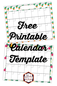 Printable Free Calendar Template - Mandy's Party Printables