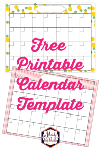 Printable Free Calendar Template - Mandy's Party Printables