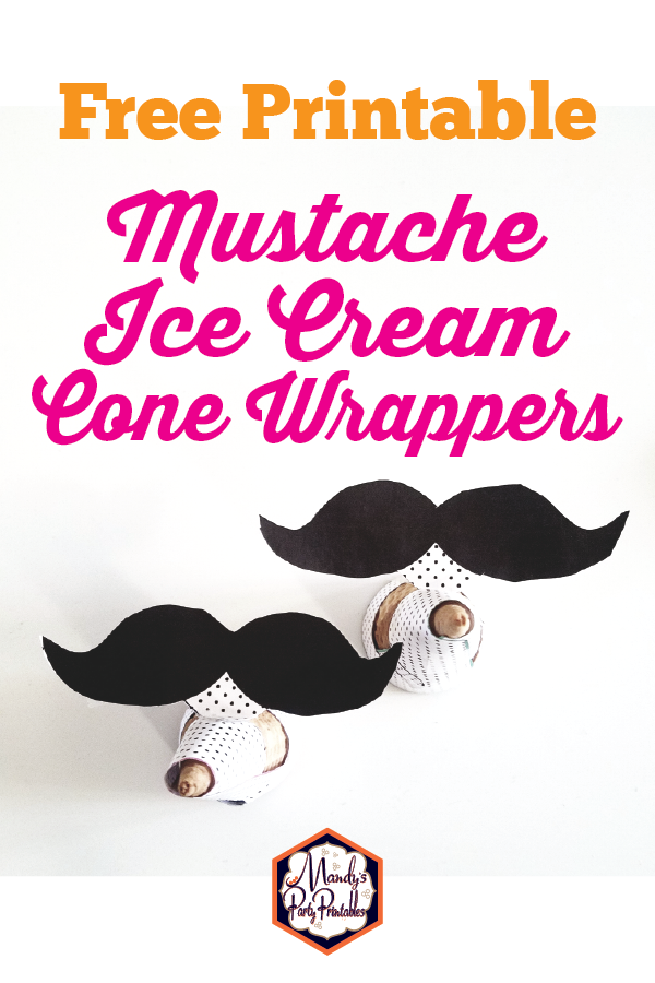 Mustache Ice Cream Wrappers | Mandy's Party Printables