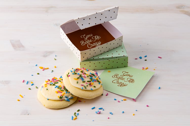 Cookie box dessert box packaging diy printable from Mandy's Party Printables