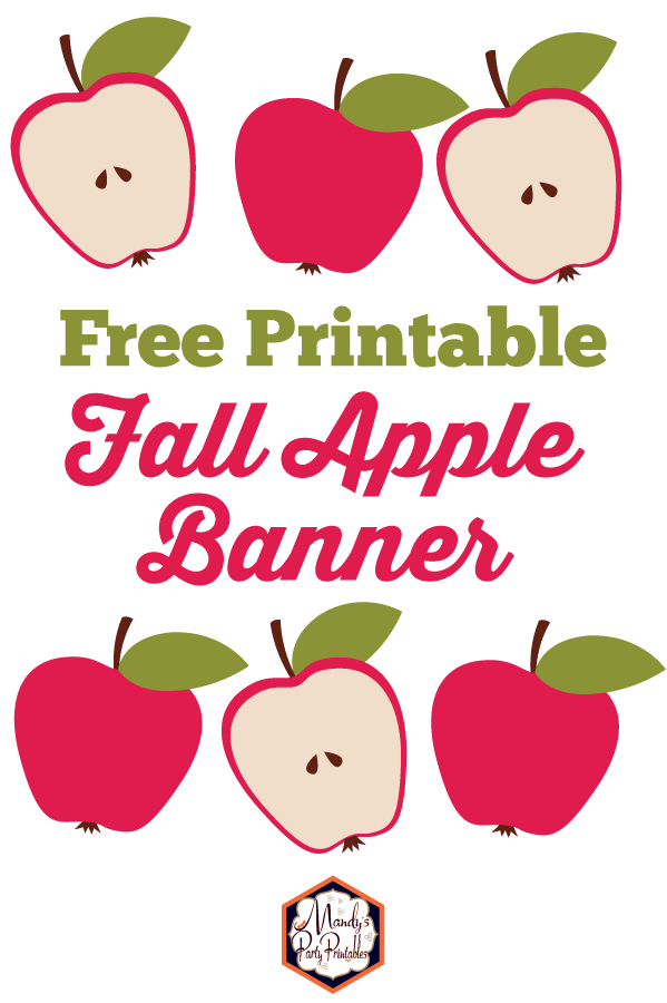 Free Printable Apple Fall Banner | Mandy's Party Printables