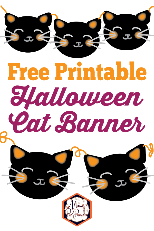 DIY Halloween cat banner free printable