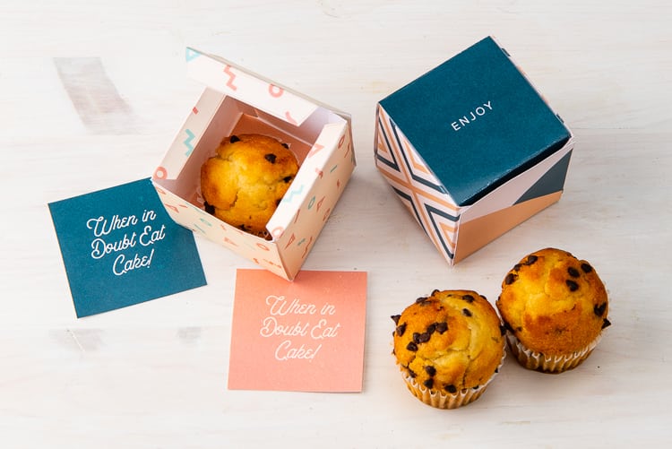 Muffin box dessert box packaging diy printable from Mandy's Party Printables