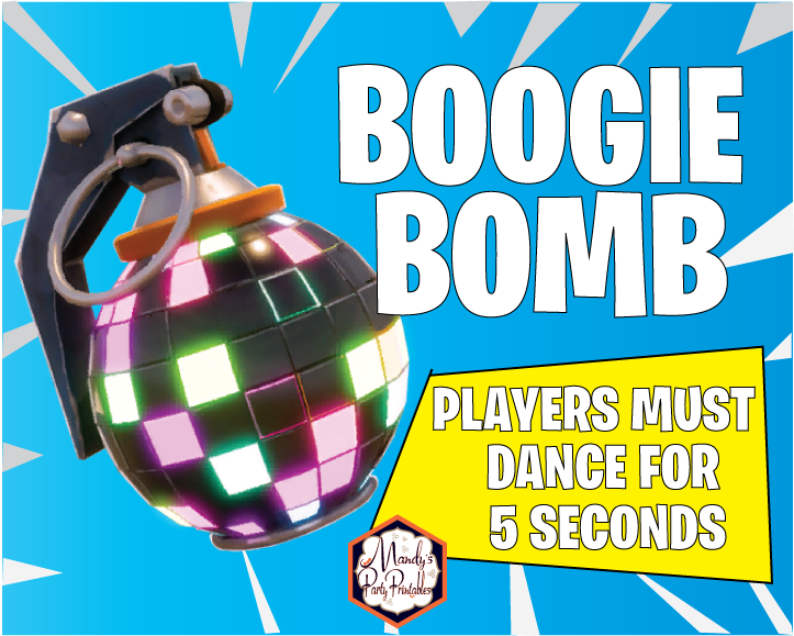 Free Printable Fortnite Boogie Bomb Sign | Mandy's Party Printables