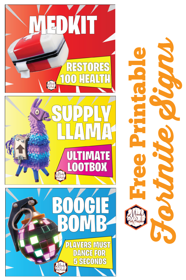 Free Printable Fortnite Signs 8x10 | Mandy's Party Printables