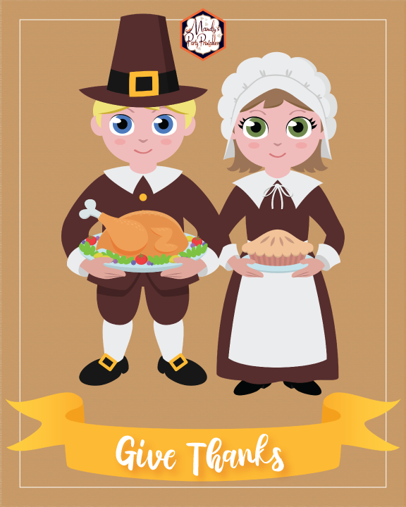 Pilgrims | Thanksgiving Decor Sign Free Printable | Mandy's Party Printables