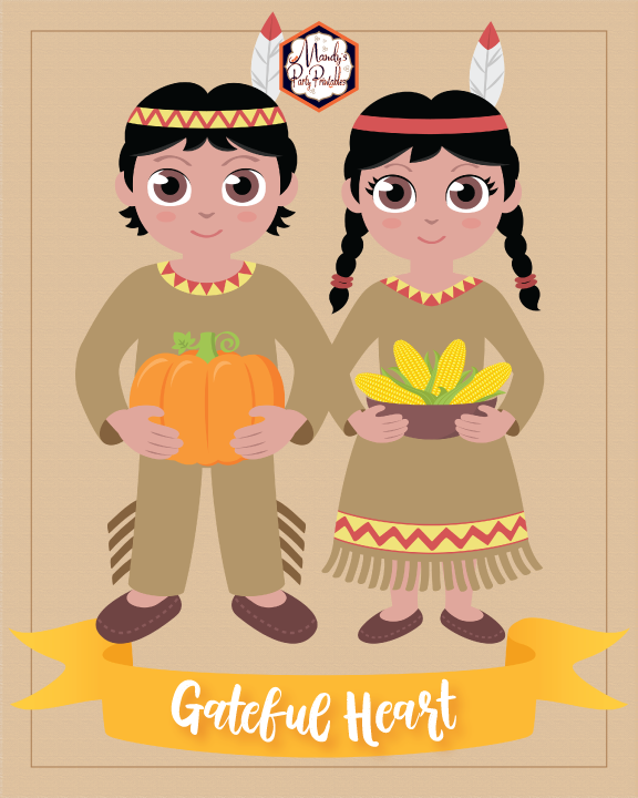 Indian | Thanksgiving Decor Sign Free Printable | Mandy's Party Printables