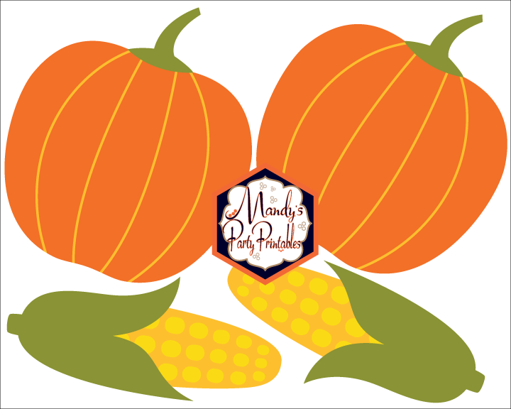 Pumpkin and Corn Thanksgiving Banner | Mandy's Party Printables
