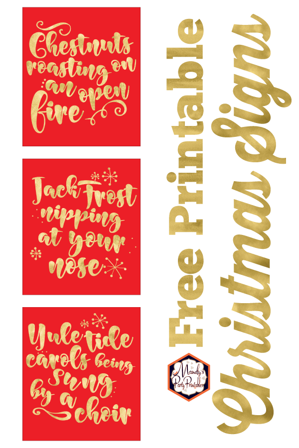 Christmas Song Printable Signs Free | Mandy's Party Printables