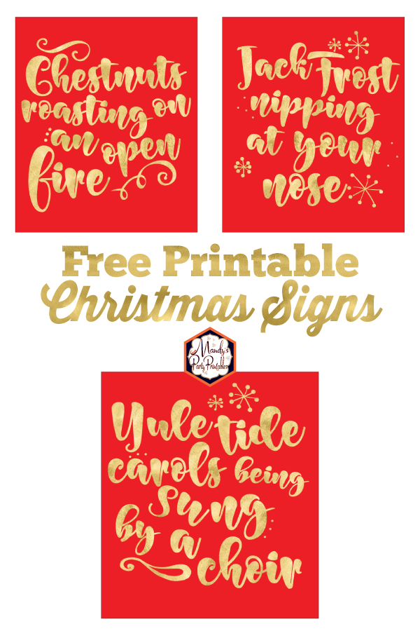 Christmas Song Printable Signs Free | Mandy's Party Printables