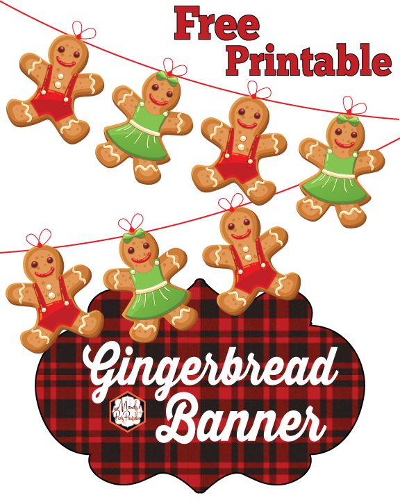 Gingerbread Banner Free Printables | Mandy's Party Printables