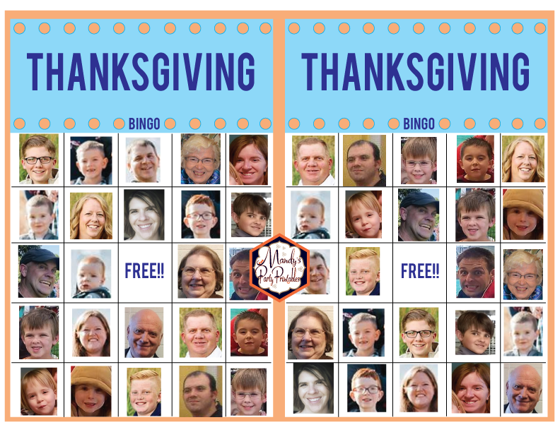 BINGO! Thanksgiving Edition | Family Personalized | Mandy's Party Printables