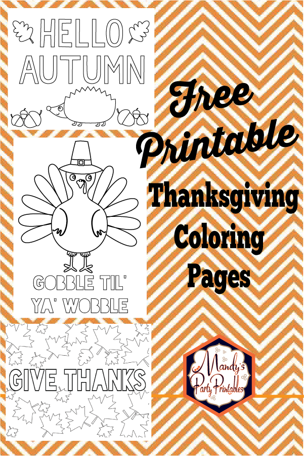 Fall , Thanksgiving, and Turkey Coloring Pages from Mandy's Party Printables
