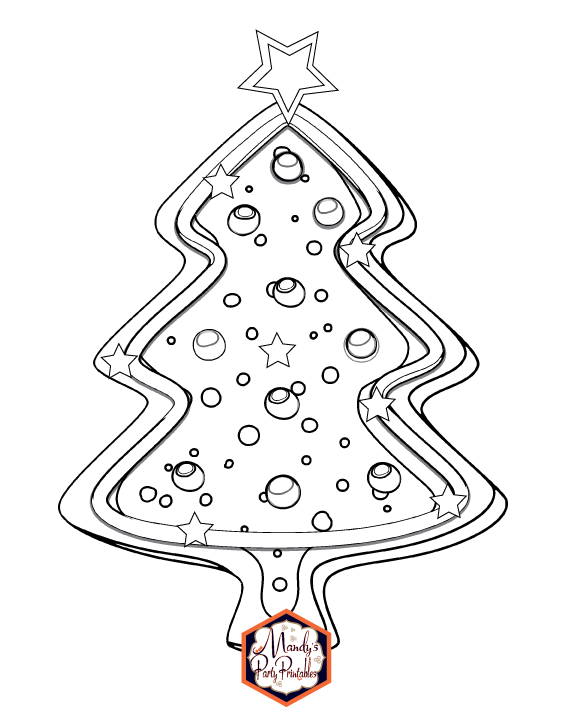 Christmas Tree Coloring Page | Mandy's Party Printables