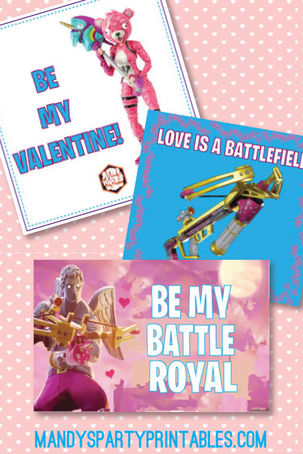 Free printable Fortnite Valentine cards | Mandy's Party Printables