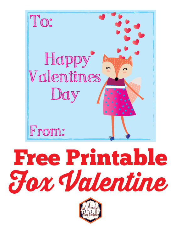 Fox Valentine Cards Free Printables | Mandy's Party Printables