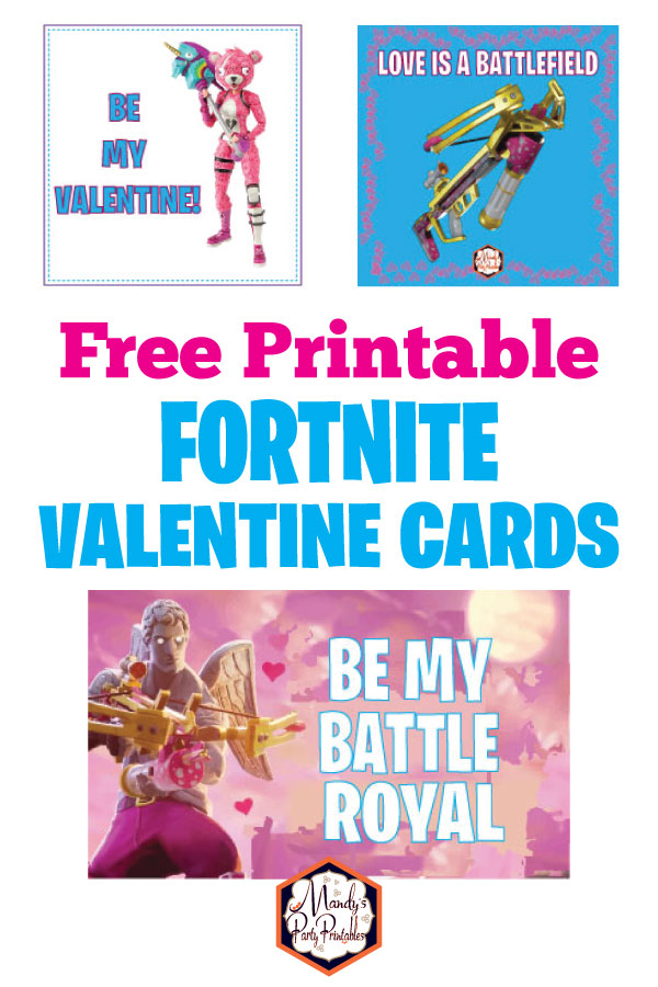 Free Printable Fortnite Valentine Cards | Mandy's Party Printables