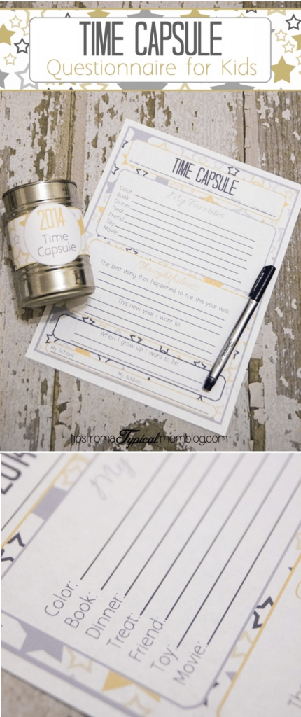 Free Printable Time Capsule Ideas | Kids New Year's Eve Activities | Mandy's Party Printables