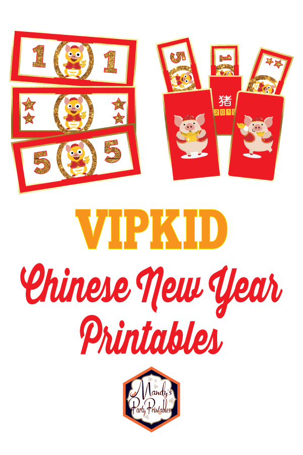 Chinese New Year Dino Bucks and Lucky Red Envelopes | Mandy's Party Printables