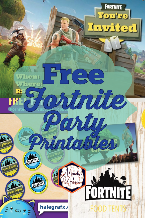 free fortnite party printable  Birthday cake topper printable, Birthday  party printables free, Party printables free