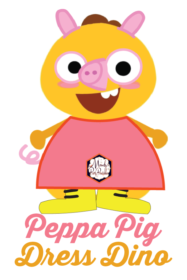 Peppa Pig Inspired Printable VIPKID Dress Dino | Mandy's Party Pritnables