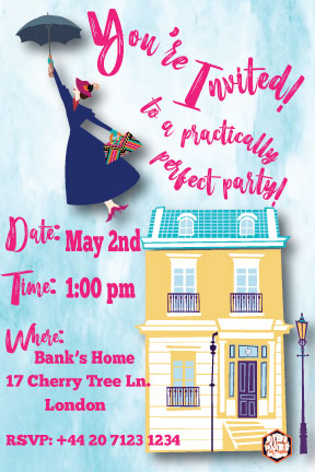 Free Printable Mary Poppins Returns Party Invitation | Mandy's Party Printables