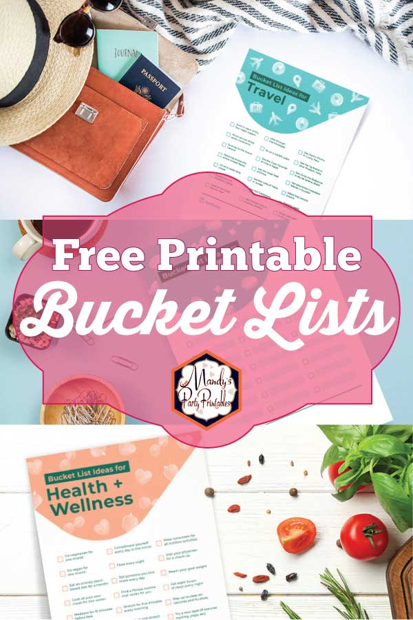 Free Printable Bucket Lists! | Mandy's Party Printables