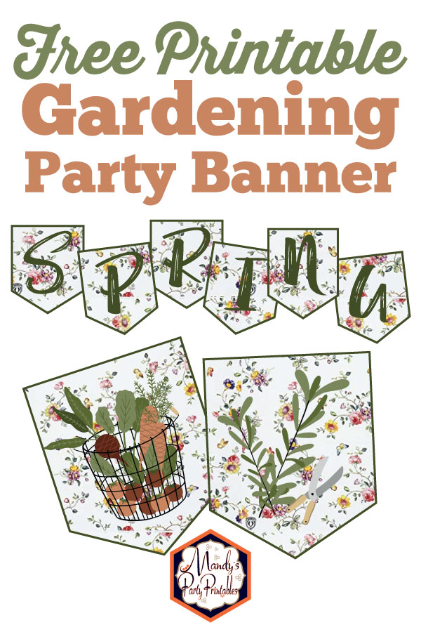 Free Printable Gardening Party Banner | Mandy 's Party Printables