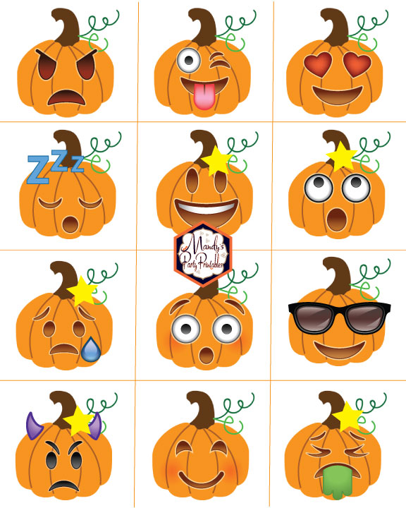 Printable Pumpkin Emoji Halloween Game | Mandy's Party Printables