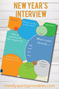 Printable New Year Interview Questions - Mandy's Party Printables
