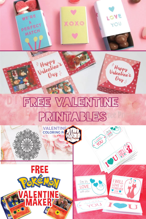 Get your Valentine printables for FREE here at Mandy's Party Printables 