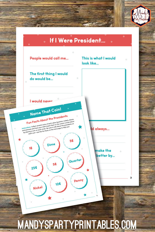 Printable President's Day Activities | Mandy's Party Pritnables
