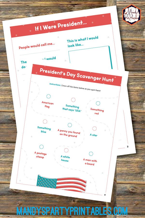 Printable President's Day Activities | Mandy's Party Printables