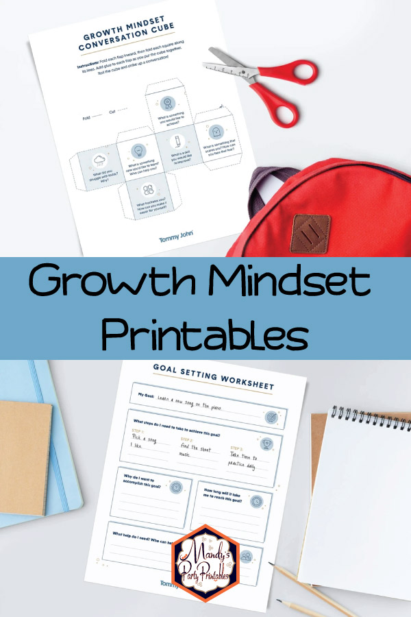 Collection of growth mindset printables via Mandy's Party Printables