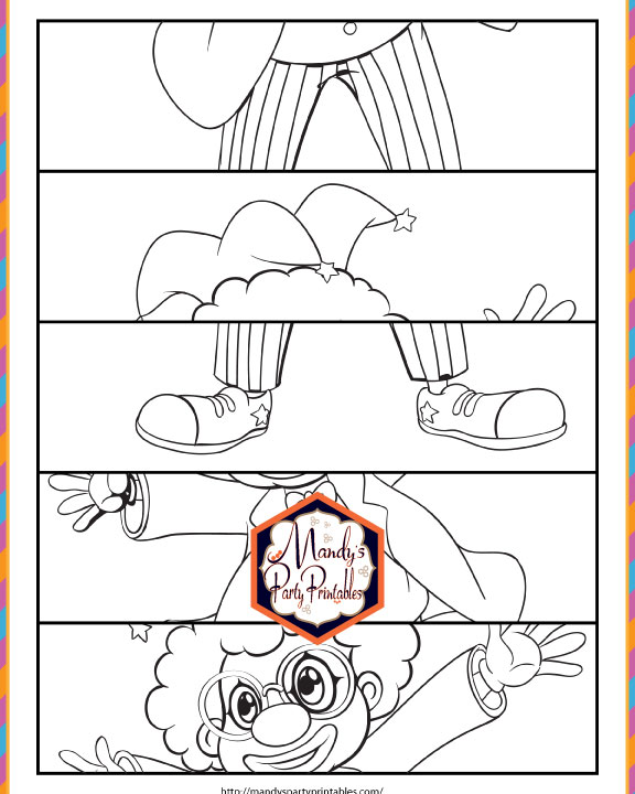 Clown coloring puzzle worksheet for preschoolers | Mandy's Party Printables