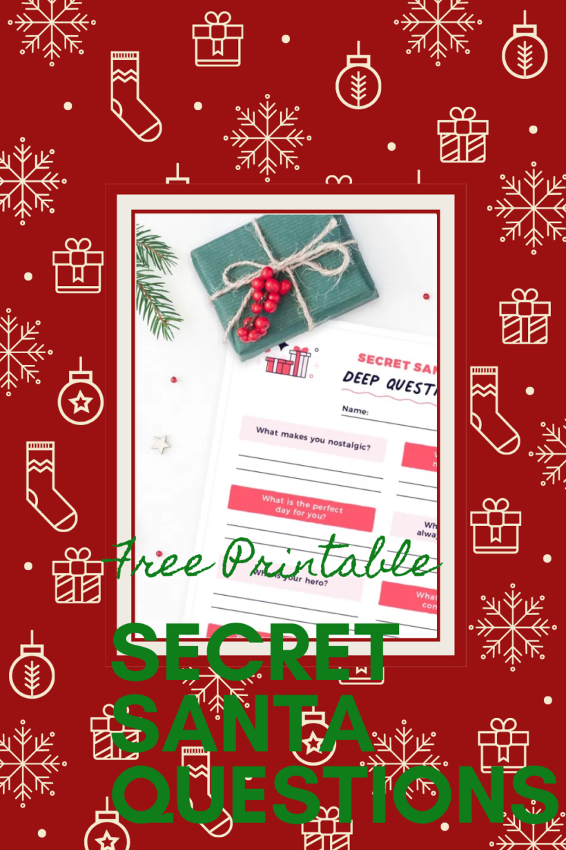 5 Secret Santa Questionnaires (Free Printables!) - Mandy's Party Printables